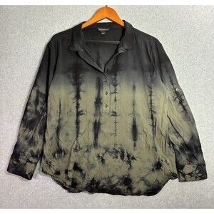 Women’s Large Rock & Republic Tie Dye Button Up Long Sleeve Blouse Boho Chic